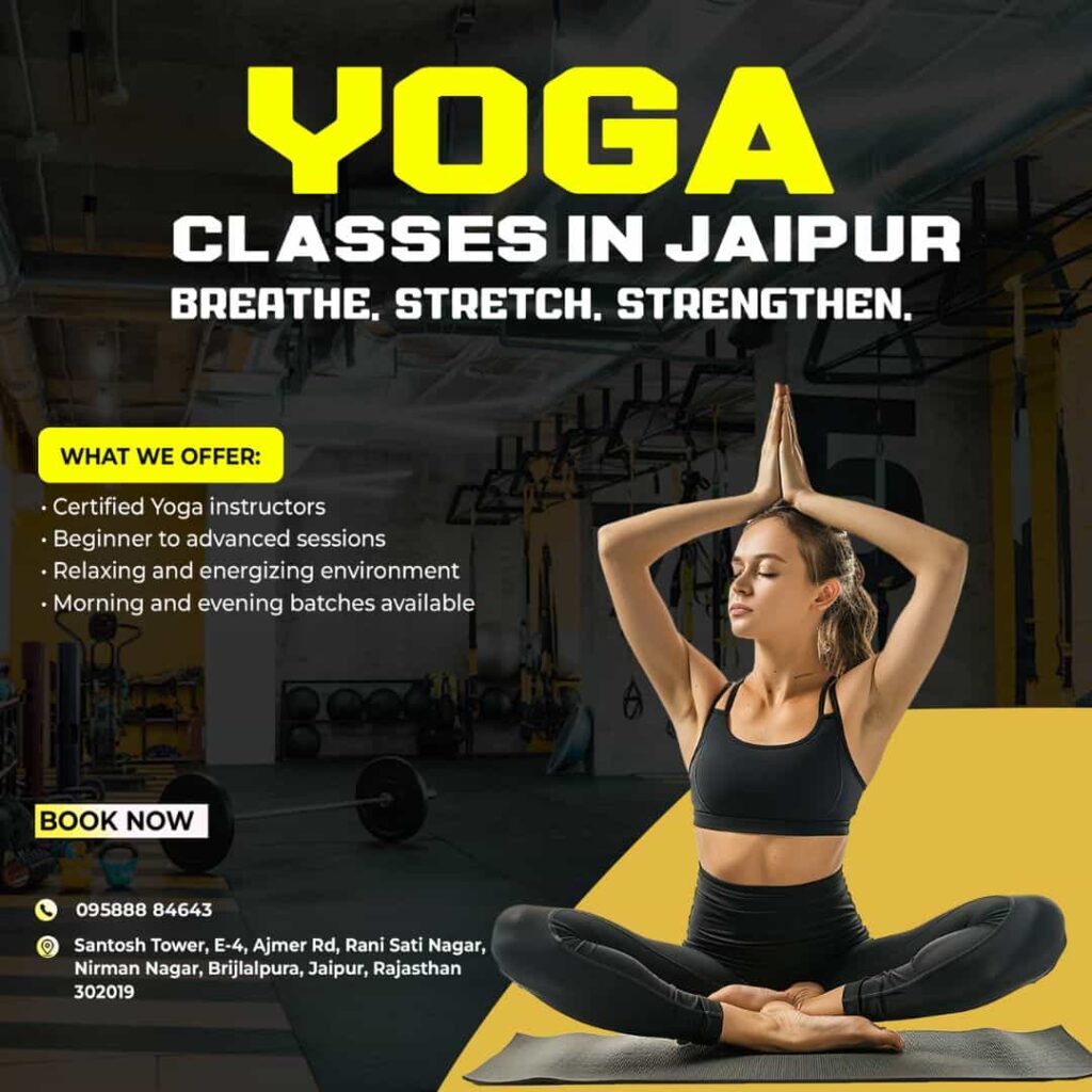 banner displaying all facilities at one hour fitness club yoga classes